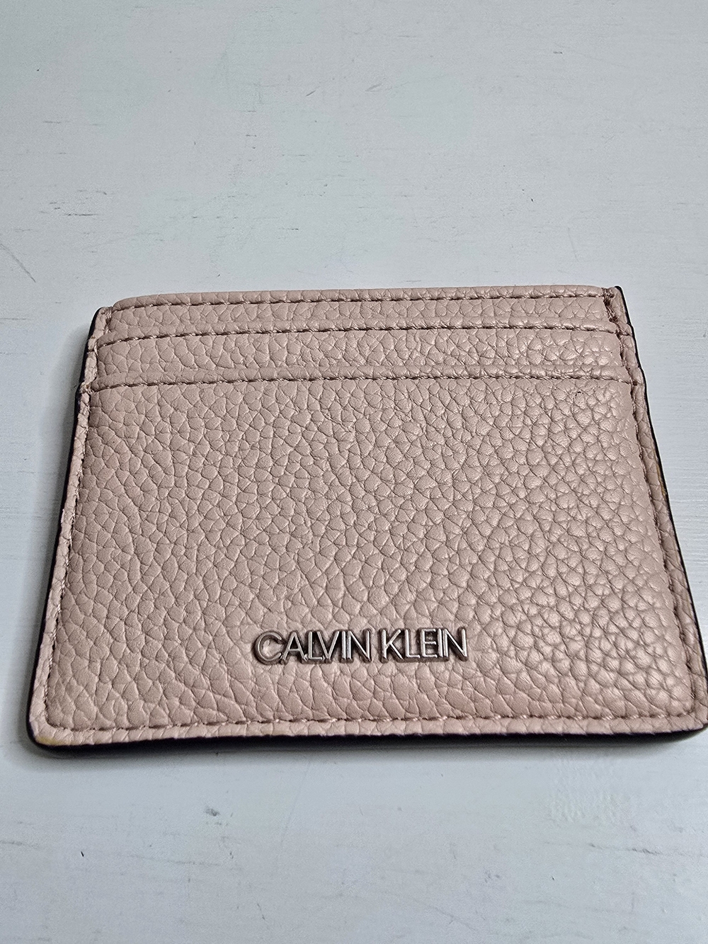 Calvin Klein Pink Pebbled Leather Card Holder